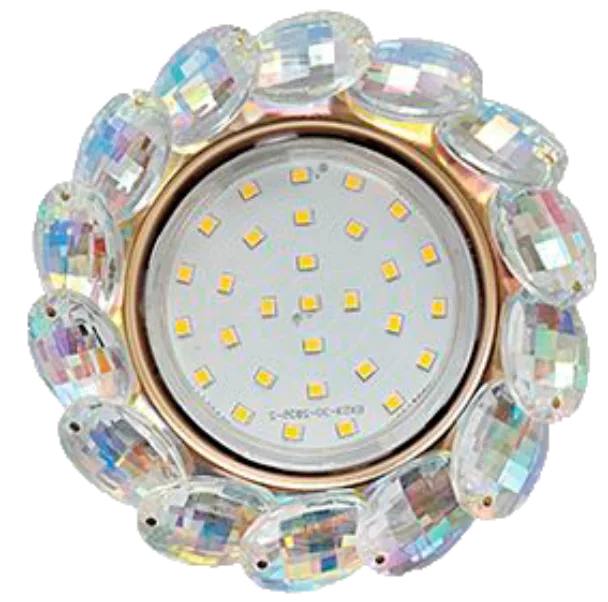 Светильник Ecola GX53 Прозрачный искристый / большие хрусталики (FM53RVECB),120*56mm
