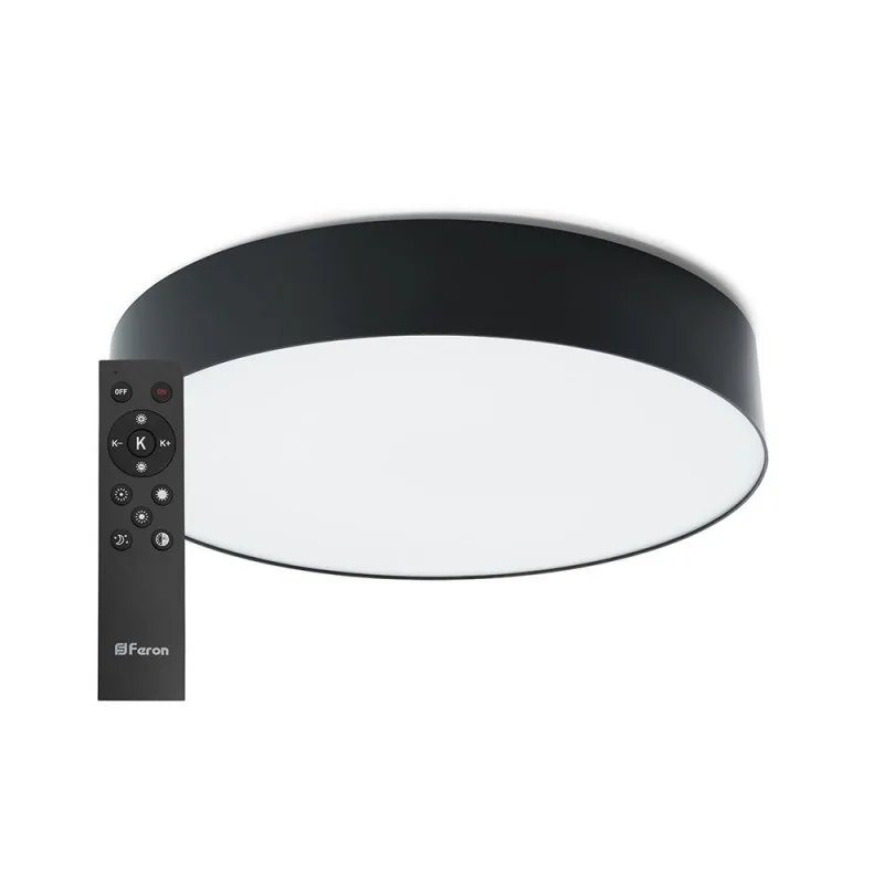 Светильник черный управляемый с пультом 80W, Max. 4800Lum, 3000К-6500K, AL6200 “Simple matte” 48067