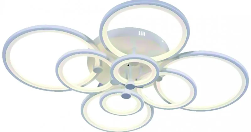 Люстра потолочная светодиодная 2.4G дистанционное управление172W LED RG-CL8067/4+4 кольца