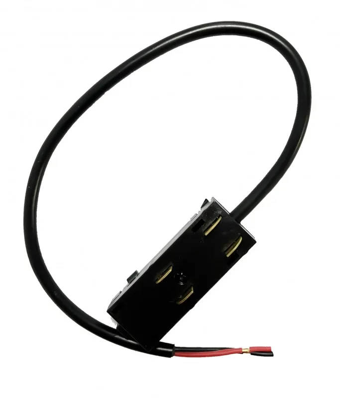 Коннектор для трековой системы SLIMLINE, 220V, Black, 25x45x20mm (провод L370mm)
