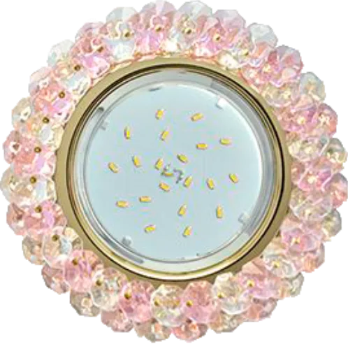 Светильник Ecola GX53 хрусталь/розовый/хром (FF53RYECB),120*56mm