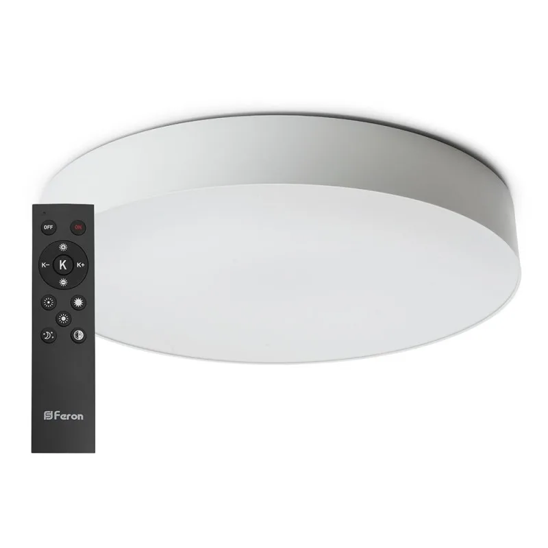 Светильник белый управляемый с пультом 80W, Max. 4800Lum, 3000К-6500K, AL6200 “Simple matte” 48070