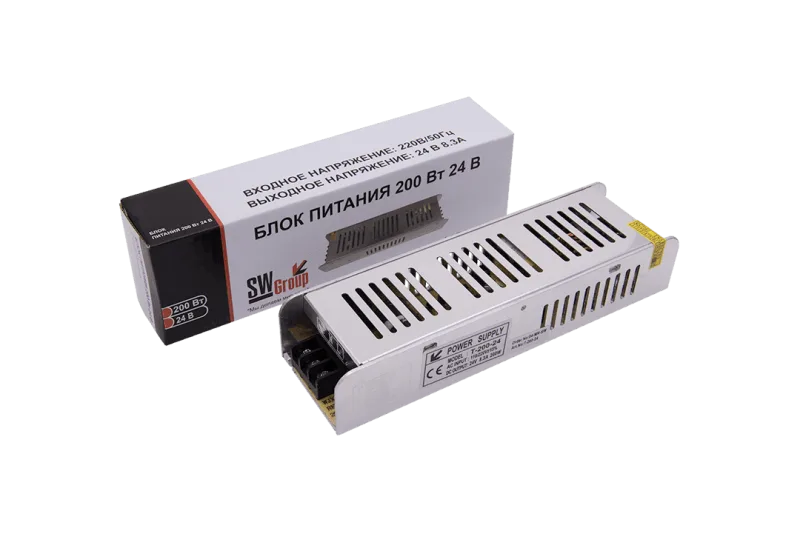 Блок питания тонкий SWGroup Т-200w-24v (узкий)