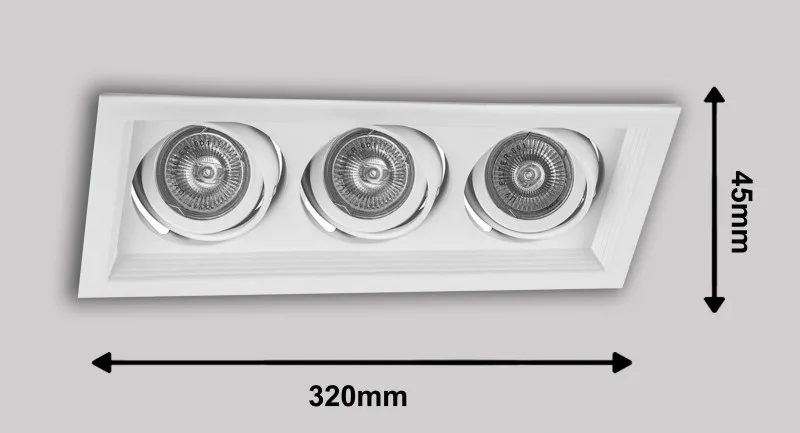 Светильник потолочный встраиваемый, MR16 G5.3 DLT203,белый, 320*130*43mm