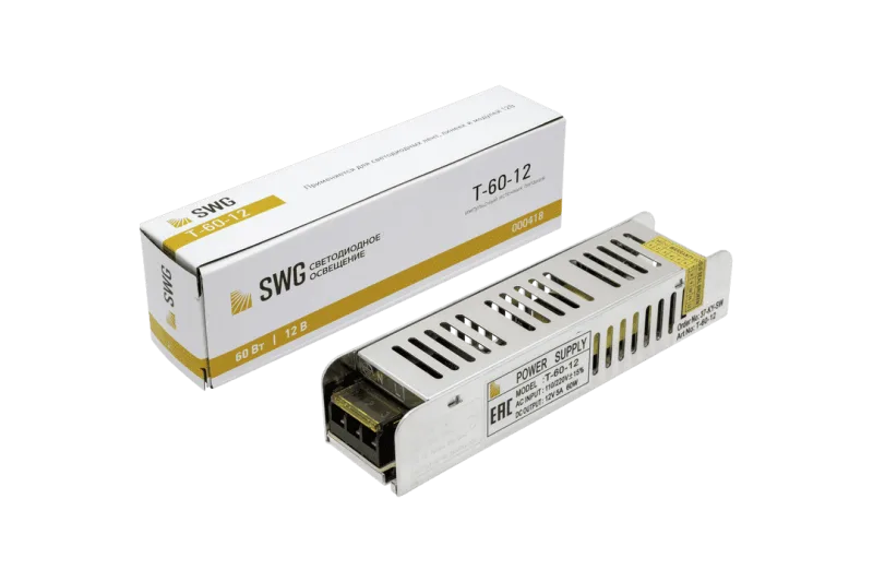 Блок питания тонкий SWGroup Т-60w-12v (узкий)