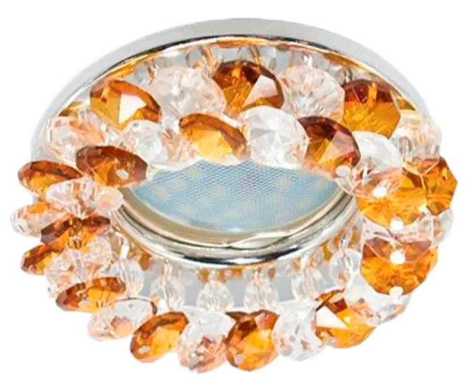 Светильник Ecola МР16 Хрусталь/янтарь/хром (FO1618EFY),90*50mm