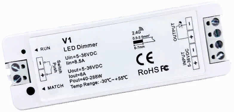 Контроллер V1 MONOV1 8A DIM (для одноцветной ленты) 5-36vDC